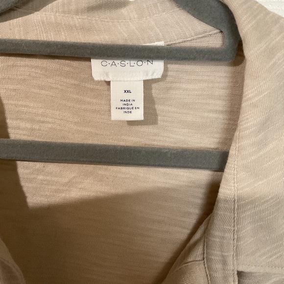 NWT Caslon Women’s Tan Long Sleeve Oxford - Picture 2 of 7